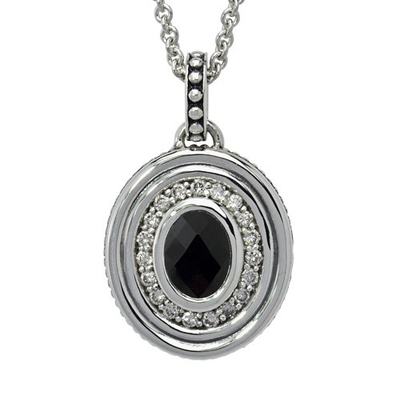 Black Onyx Diamond Cremation Pendant